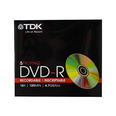 компактдиск TDK DVD-R 4,7GB 16x Slim/5