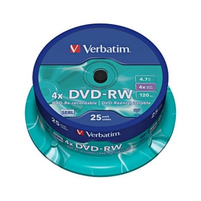 компактдиск Verbatim DVD+RW 4,7 GB 4x, Cake Box/25