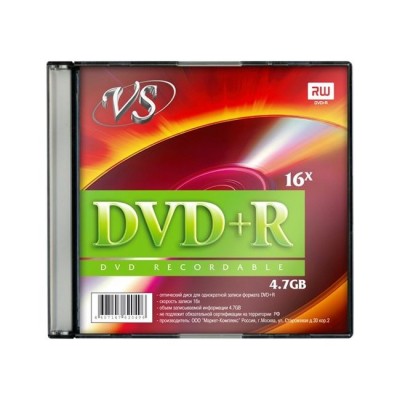 компактдиск VS DVD+R 4,7 GB 16x, Slim/5