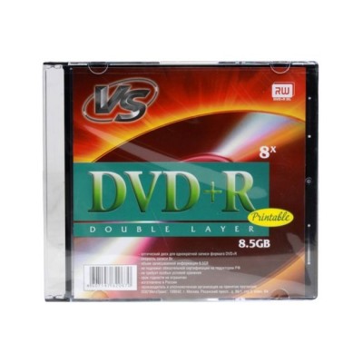 компактдиск VS DVD+R 8.5 GB 8x, Slim/5  2-х слойные