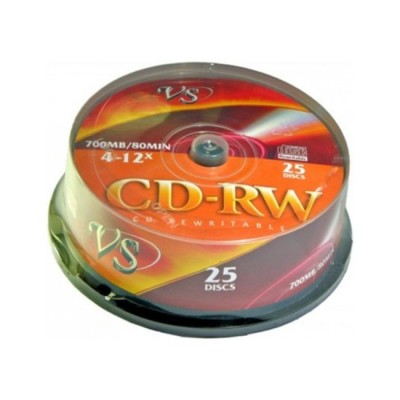 компактдиск VS CD-RW 80 (4-12x) (16-24х) Cake Box/25