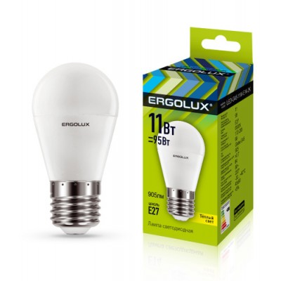 Ergolux LED-G45-11W-E27-3000K (11Вт, шар)