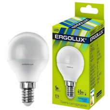 Ergolux LED-G45-5W-E14-4000K (5Вт=45Вт.,172-265V, шар)
