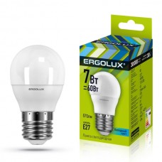 Ergolux LED-G45-7W-E27-4000K (7Вт=60Вт.,172-265V, шар)