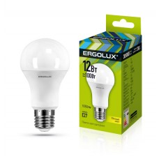 Ergolux LED-А60-12W-E27-3000K (12Вт=100Вт,172-265V,обычная)