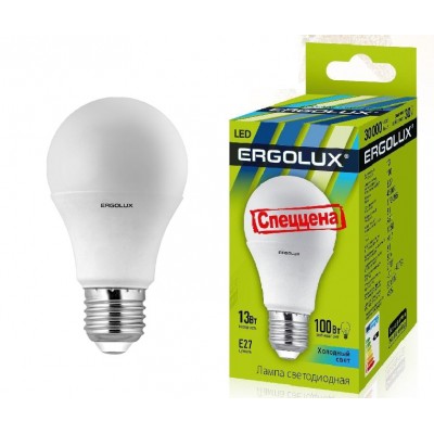 Ergolux LED-А60-13W-E27-3000K (13Вт=100Вт,172-265V,обычная)