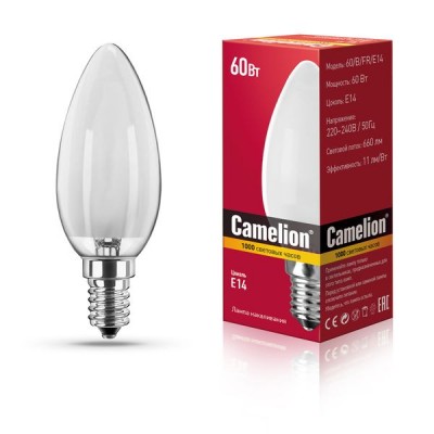 лампа MIC Camelion 60/B/FR/E14 (свеча матовая)