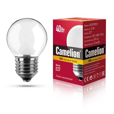лампа MIC Camelion 40/D/FR/E27 (шарик, матовая)