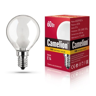 лампа MIC Camelion 60/D/FR/E14 (шарик, матовая)
