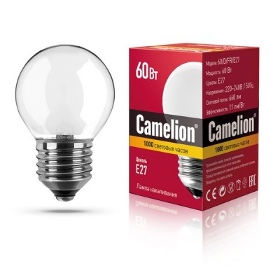лампа MIC Camelion 60/D/FR/E27 (шарик, матовая)