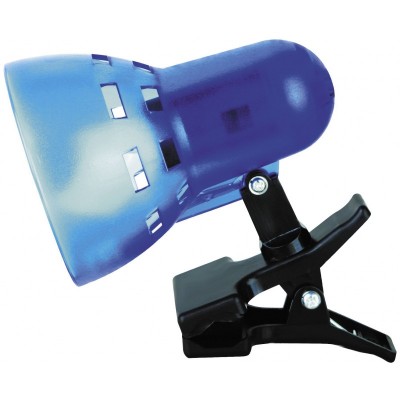 светильник Camelion KD-304 синий п/прозрачн.(прищепка, б/лампы,230V40W)